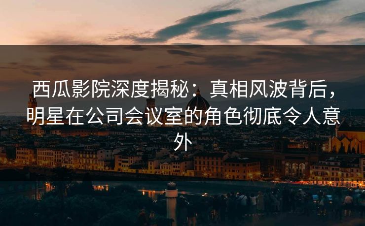西瓜影院深度揭秘:真相风波背后,明星在公司会议室的角色彻底令人意外 西瓜影院深度揭秘:真相风波背后,明星在公司会议室的角色彻底令人意外