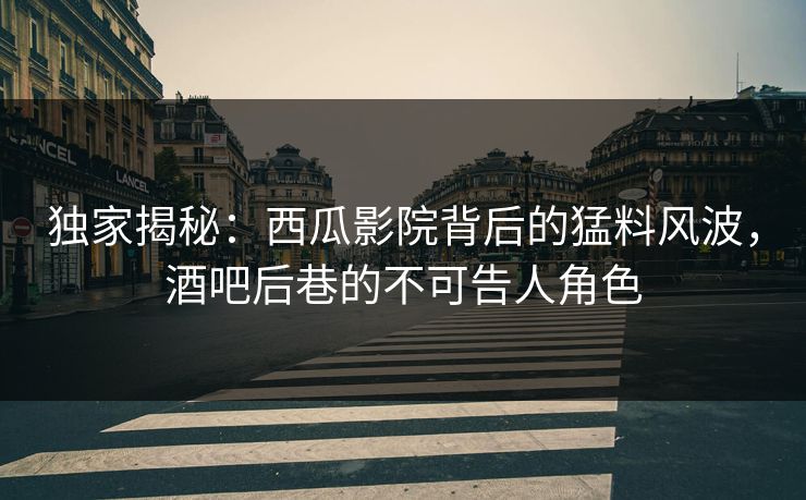 独家揭秘：西瓜影院背后的猛料风波，酒吧后巷的不可告人角色